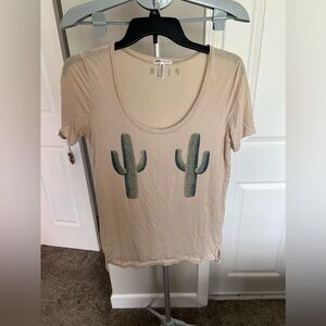 Victoria Secret Peach/Cream Cactus Soft T Shirt Size XS NWT